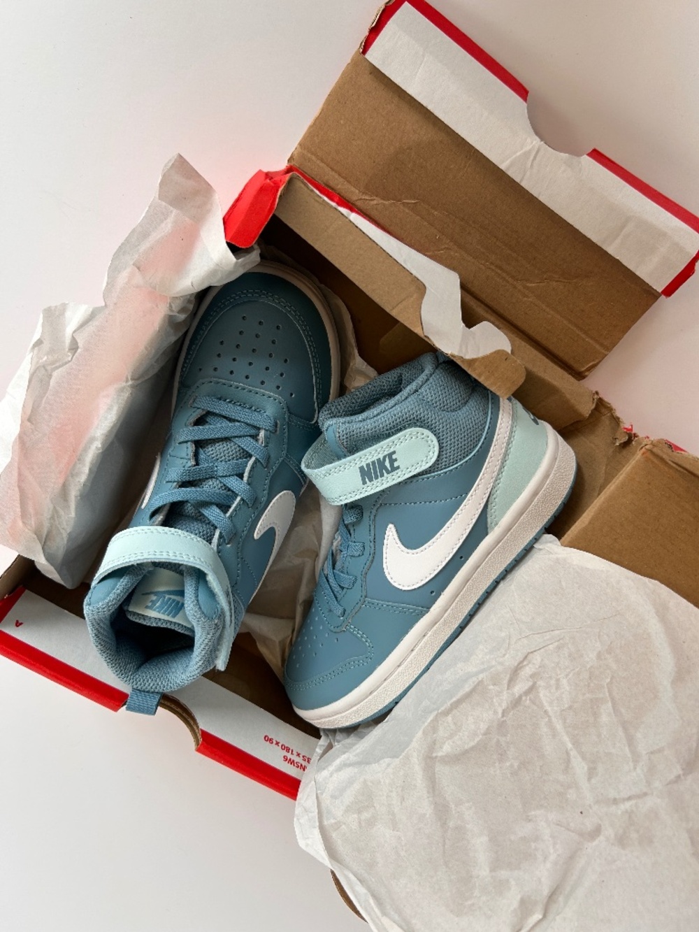 Nike Court Borough Mid 2 Sneakers Kids 11C Blue White High Top